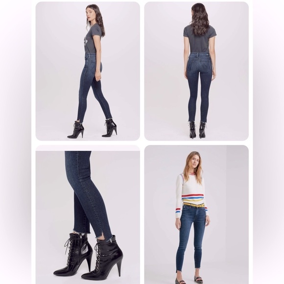 MOTHER Denim - MOTHER ~ THE STUNNER ANKLE STEP FRAY in disco dolls colour size 24